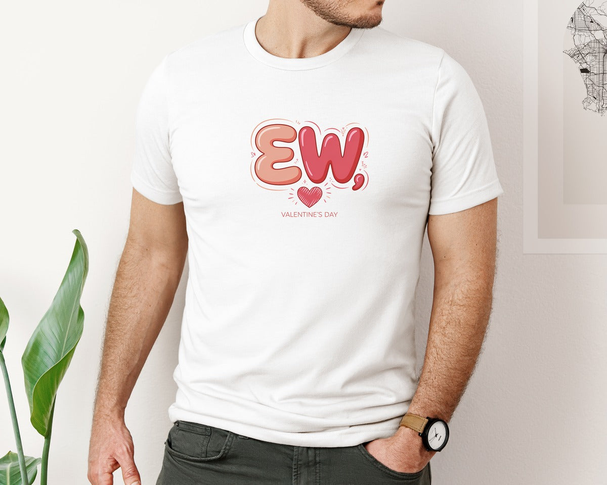 brand:Bella Canvas|color:White|Anti Valentine Design 2 Graphic T-Shirt