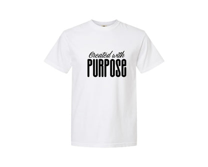 brand:Comfort Colors|color:White|Created With Purpose Sleeve Design Graphic T-Shirt