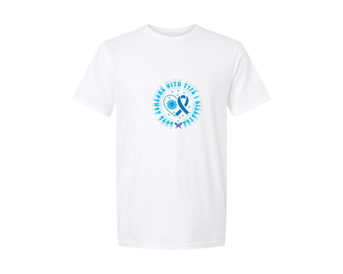 brand:Generic|color:White|Love Someone With Type I Diabetes 2 Graphic T-Shirt