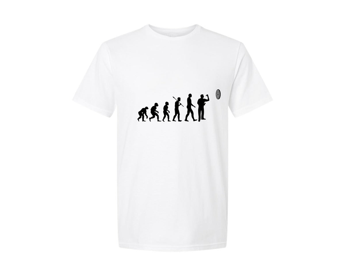 brand:Generic|color:White|Darts Player Evolution Graphic T-Shirt
