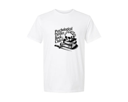 brand:Generic|color:White|Psychological Thriller Book Club T S Graphic T-Shirt