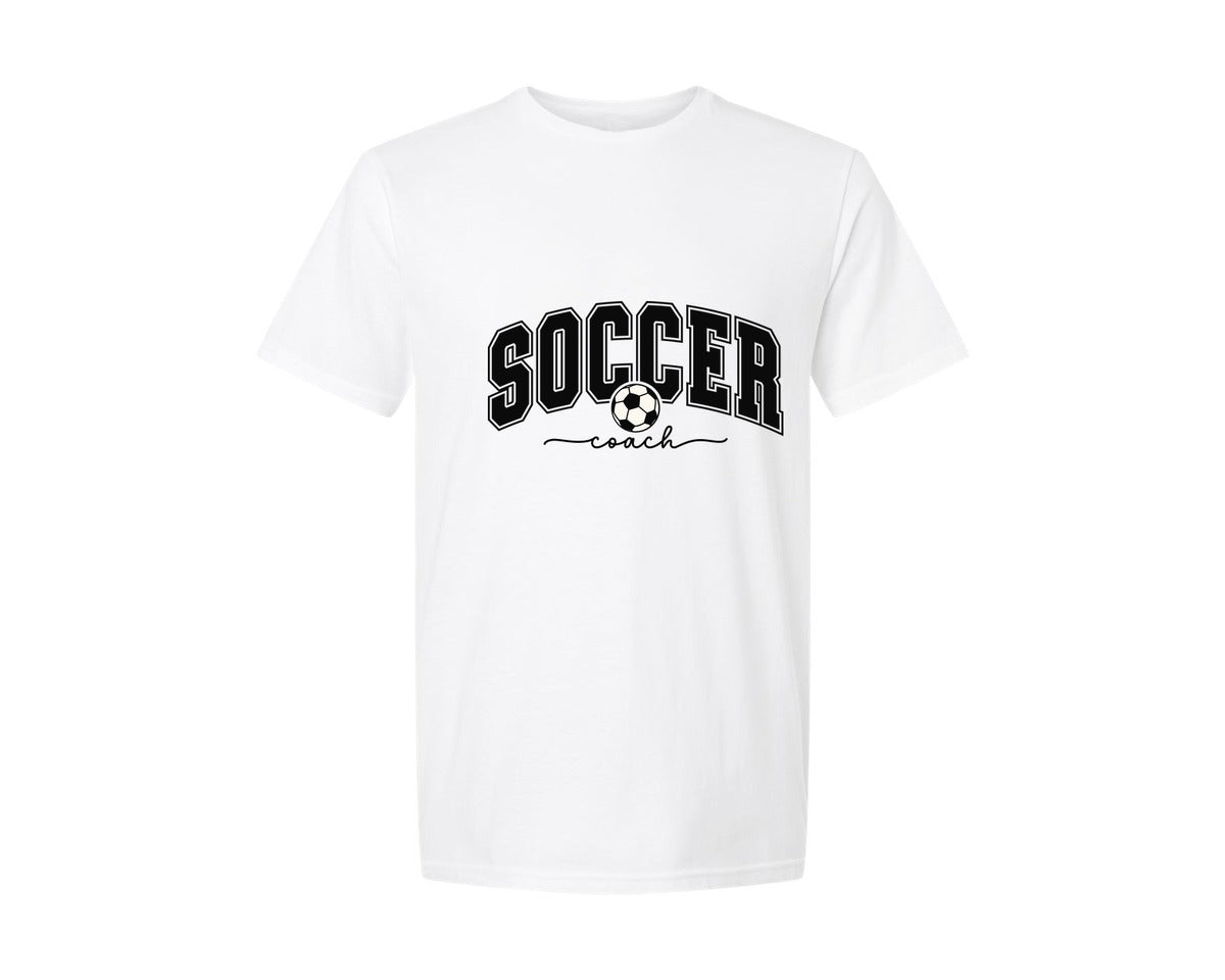 brand:Generic|color:White|Soccer Coach Soccer Mom Graphic T-Shirt