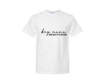 brand:Comfort Colors|color:White|Boy Mama From Son Up To Son Down 3 Graphic T-Shirt