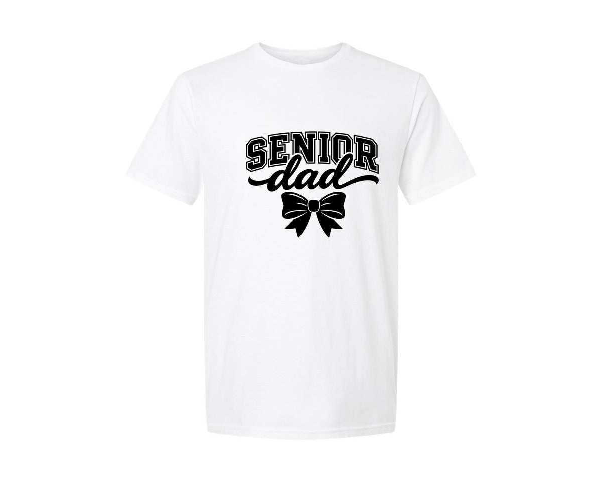 brand:Generic|color:White|Senior Dad Bow Cheer Graphic Graphic T-Shirt