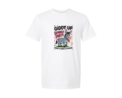 brand:Generic|color:White|Giddy Up Sparkle Farts Shirt Graphic T-Shirt