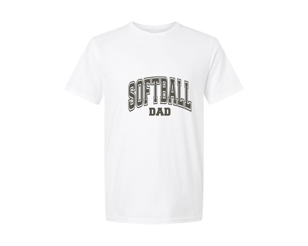brand:Generic|color:White|Softball Dad Varsity Graphic T-Shirt