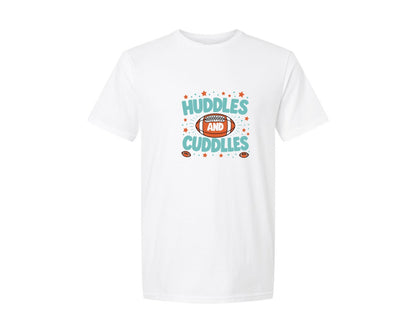 brand:Generic|color:White|Huddles And Cuddles Onesie Football Graphic T-Shirt