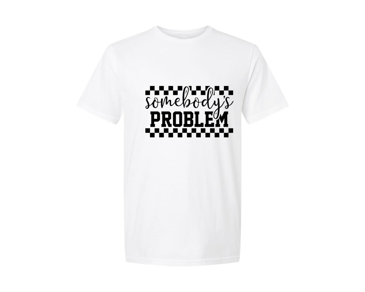 brand:Generic|color:White|Somebodys Problem Morgan Wallen Graphic T-Shirt
