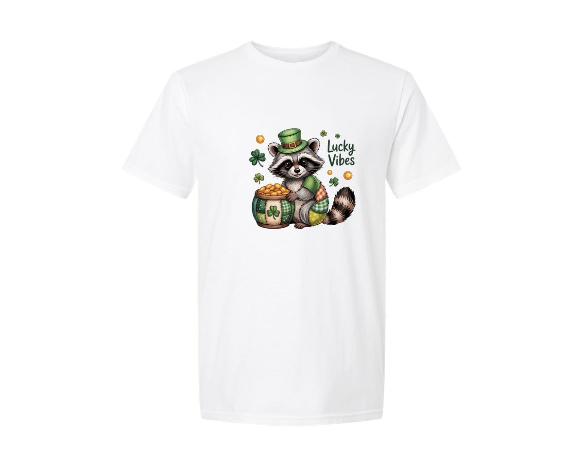 brand:Generic|color:White|Lucky Vibes St Patricks 7 Graphic T-Shirt