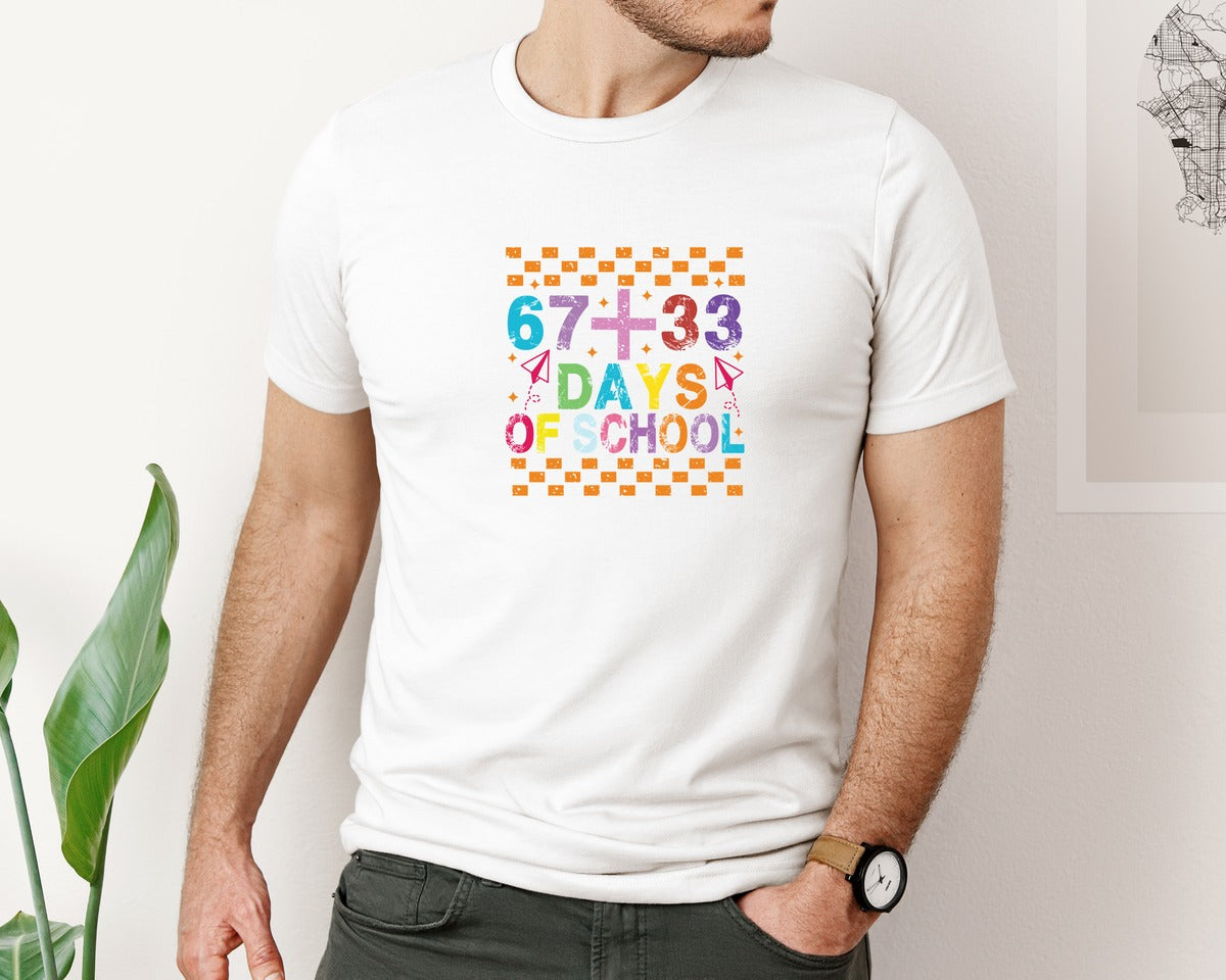 brand:Bella Canvas|color:White|100 Days Of School 13 Graphic T-Shirt
