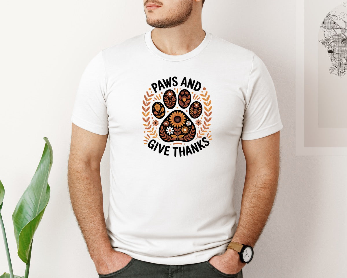 brand:Bella Canvas|color:White|Dog Mom Thanksgiving Cut Graphic T-Shirt
