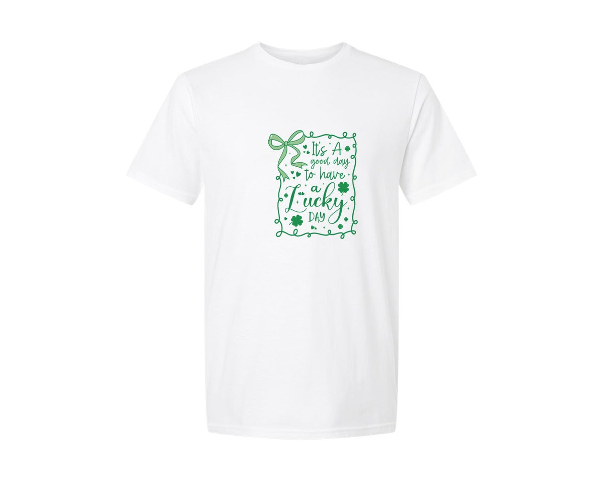 brand:Generic|color:White|Its A Good Day To Have A Lucky Day 35 Graphic T-Shirt