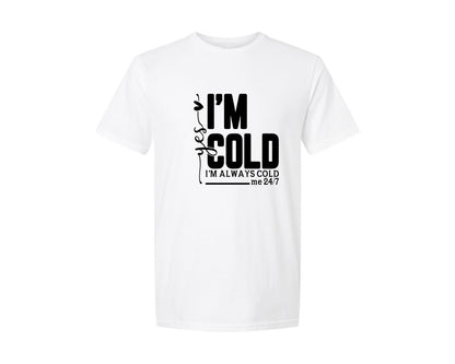 brand:Generic|color:White|Yes Im Cold Funny Winter Graphic T-Shirt