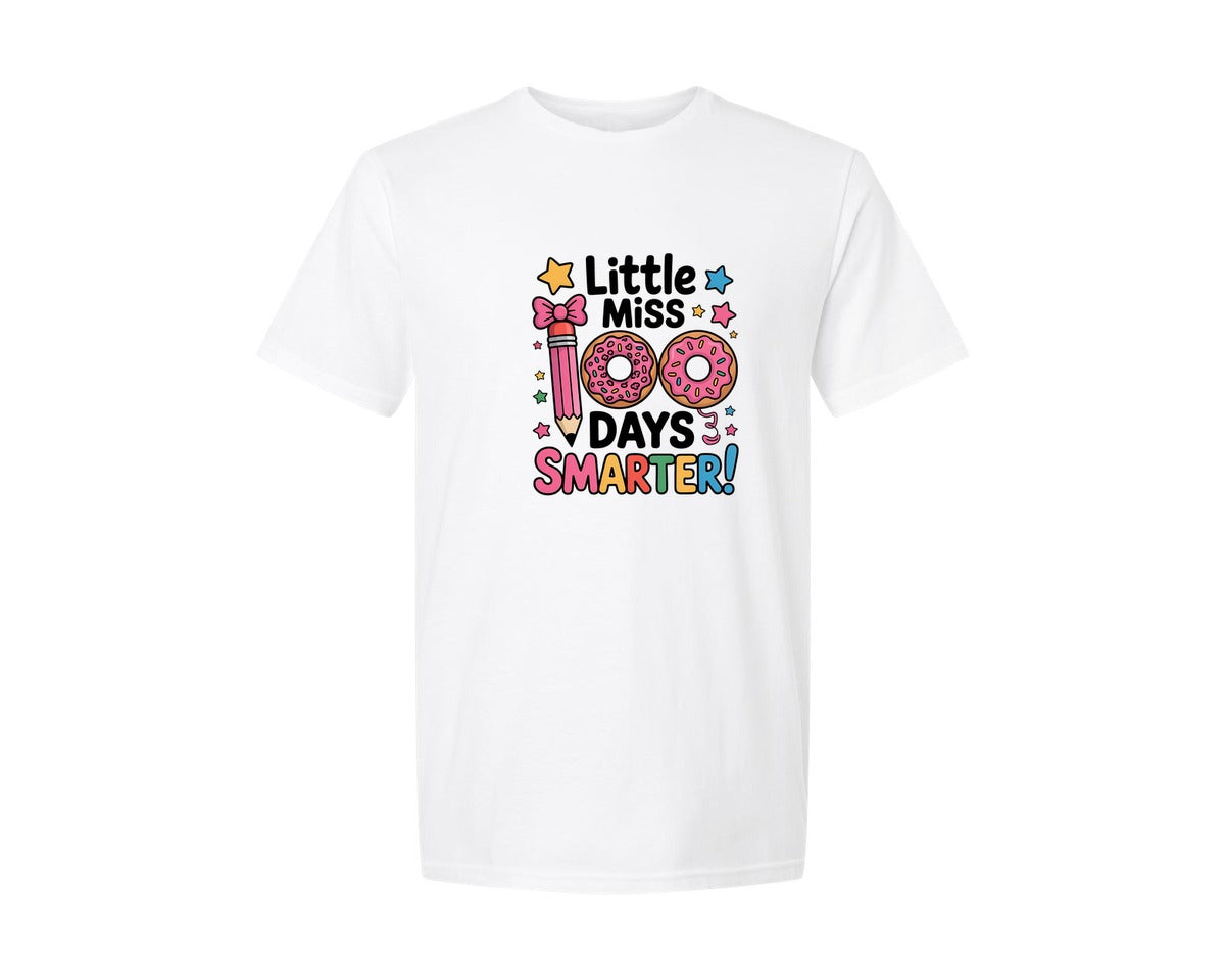 brand:Generic|color:White|Cute 100 Days Of School Girl Design Graphic T-Shirt