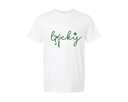 brand:Generic|color:White|Lucky St Patricks Day Coquette 7 Graphic T-Shirt