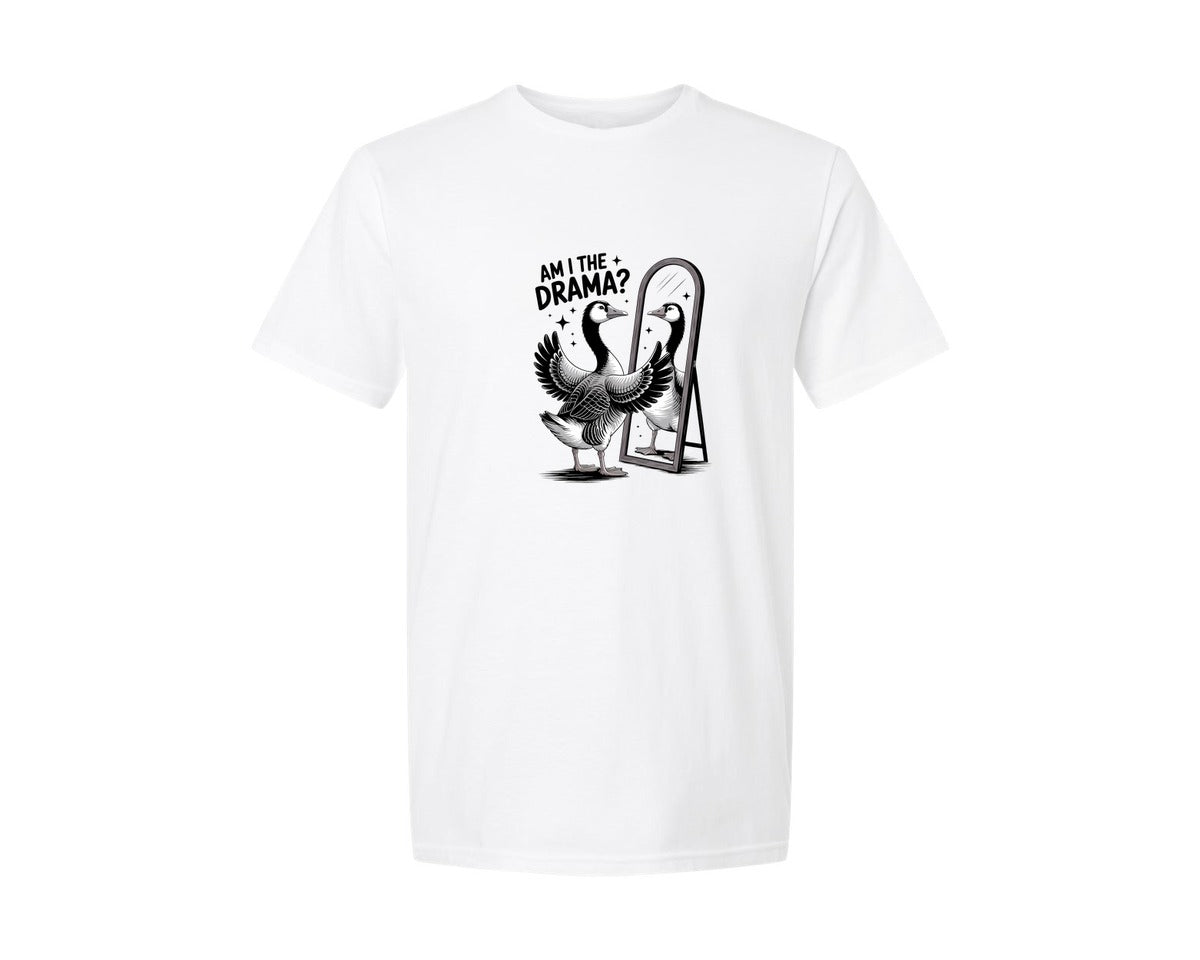 brand:Generic|color:White|Funny Sarcastic Silly Goose Makes Drama Graphic T-Shirt