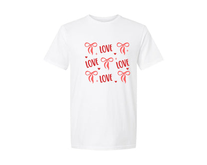 brand:Generic|color:White|Love Bow Valentine Shirt Graphic T-Shirt