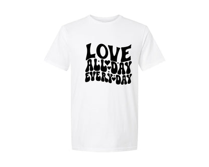 brand:Generic|color:White|Love All Day Every Day 30 Graphic T-Shirt