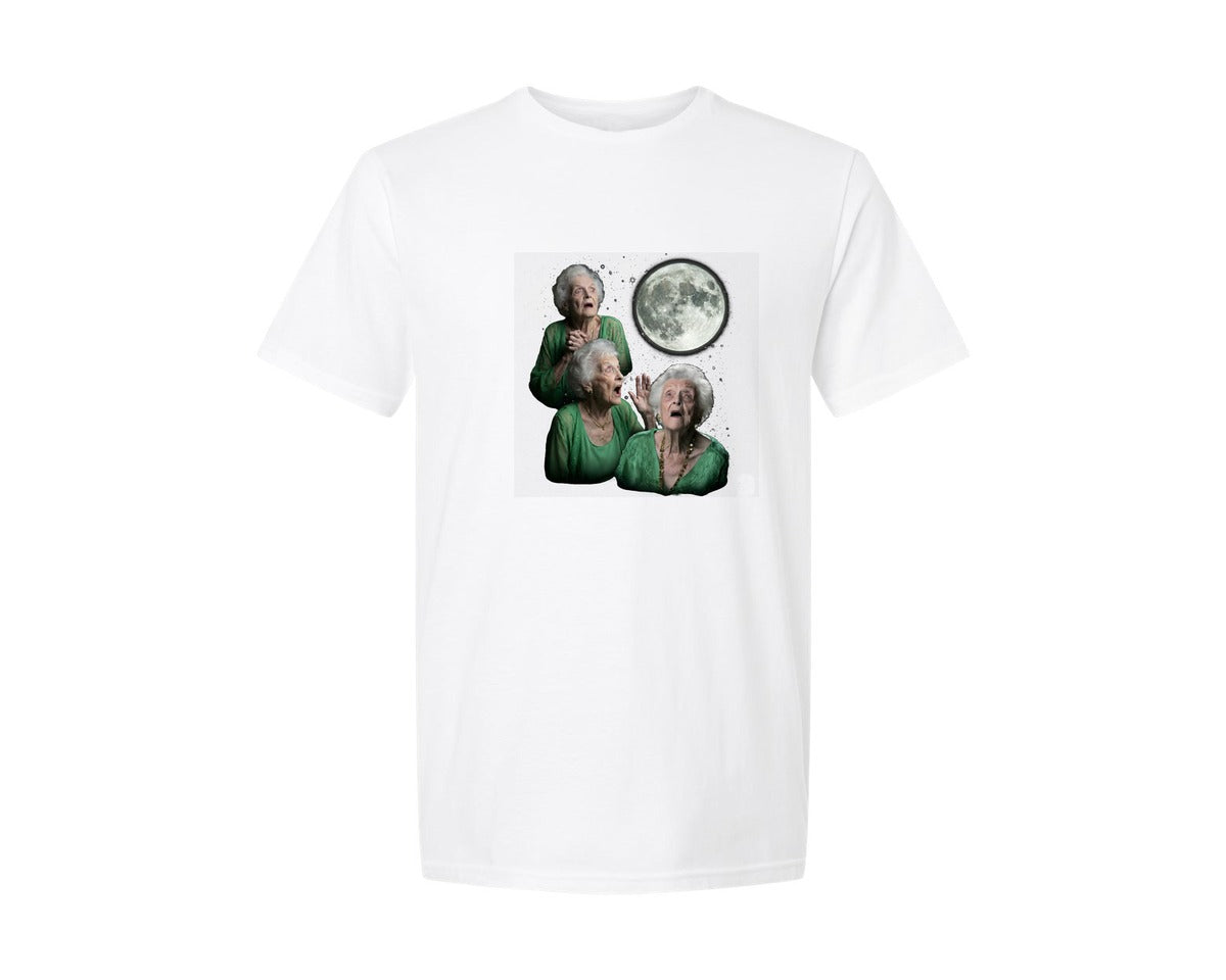 brand:Generic|color:White|Three Grandma Moon Grandma Graphic T-Shirt