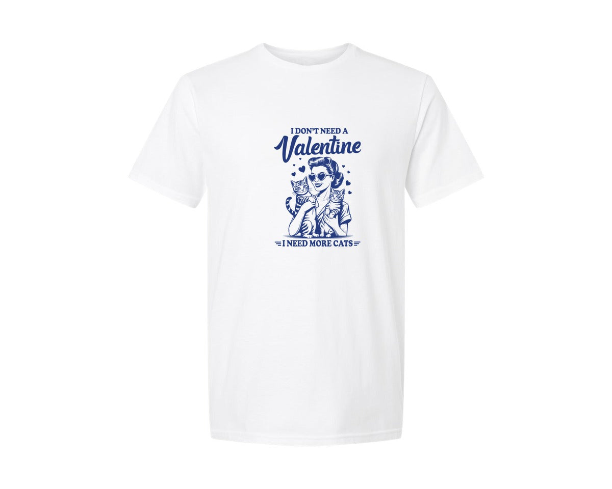 brand:Generic|color:White|Retro Cat Mom Valentine Anti Valentine Graphic T-Shirt