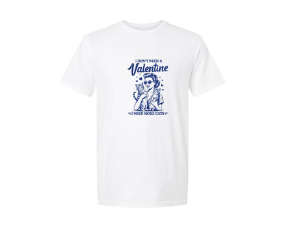 brand:Generic|color:White|Retro Cat Mom Valentine Anti Valentine Graphic T-Shirt