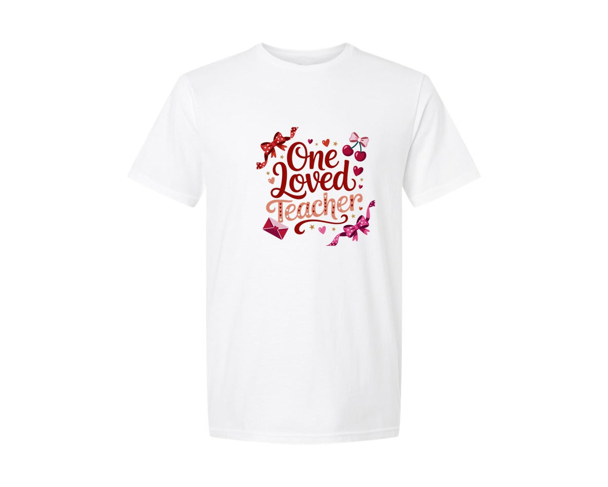 brand:Generic|color:White|Valentines Day Teacher Coquette Graphic T-Shirt