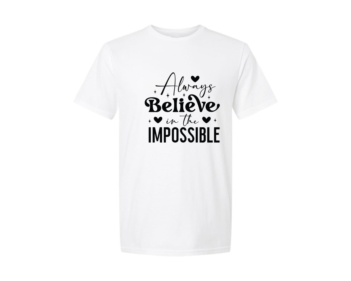 brand:Generic|color:White|Always Believe Impossible Boho Graphic T-Shirt