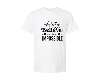 brand:Generic|color:White|Always Believe Impossible Boho Graphic T-Shirt