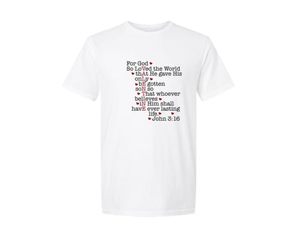 brand:Generic|color:White|For God So Loved The World Valentine Graphic T-Shirt