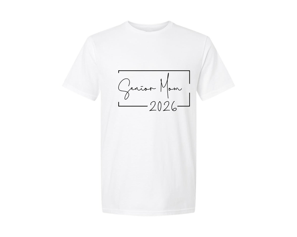 brand:Generic|color:White|Senior Mom 2026 4 Graphic T-Shirt