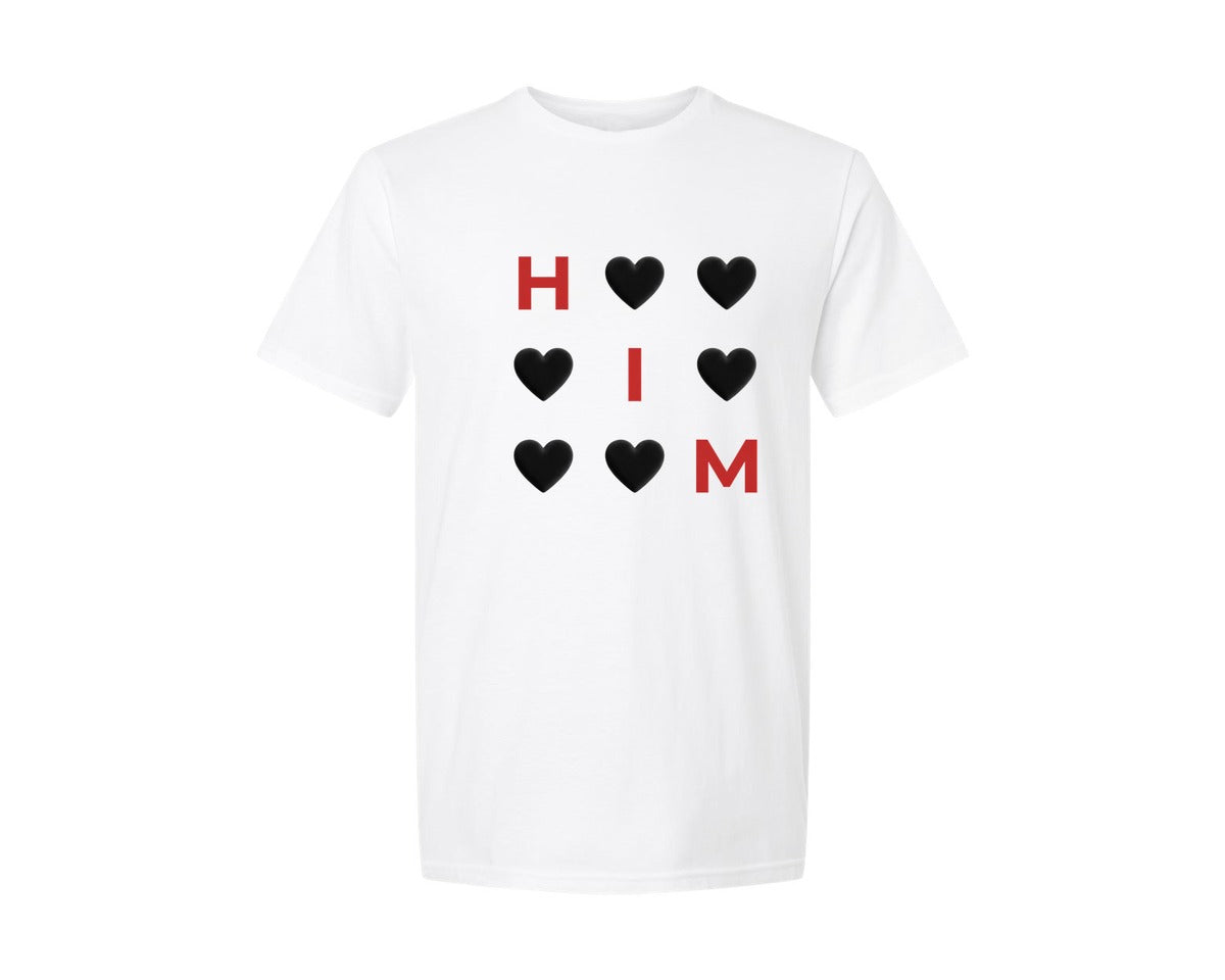 brand:Generic|color:White|Tic Tac Toe Hearts Couple Valentine Graphic T-Shirt