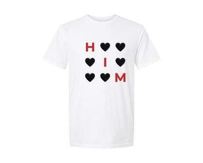 brand:Generic|color:White|Tic Tac Toe Hearts Couple Valentine Graphic T-Shirt
