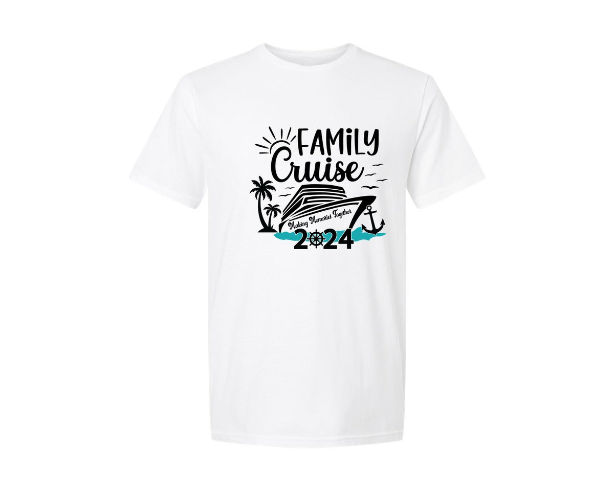 brand:Generic|color:White|Family Cruise 2024 Cruising Trip Graphic T-Shirt