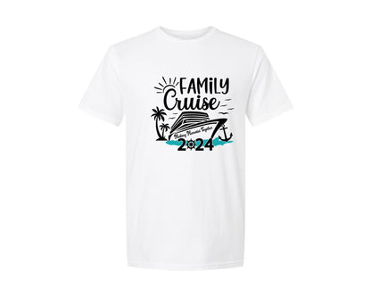 brand:Generic|color:White|Family Cruise 2024 Cruising Trip Graphic T-Shirt