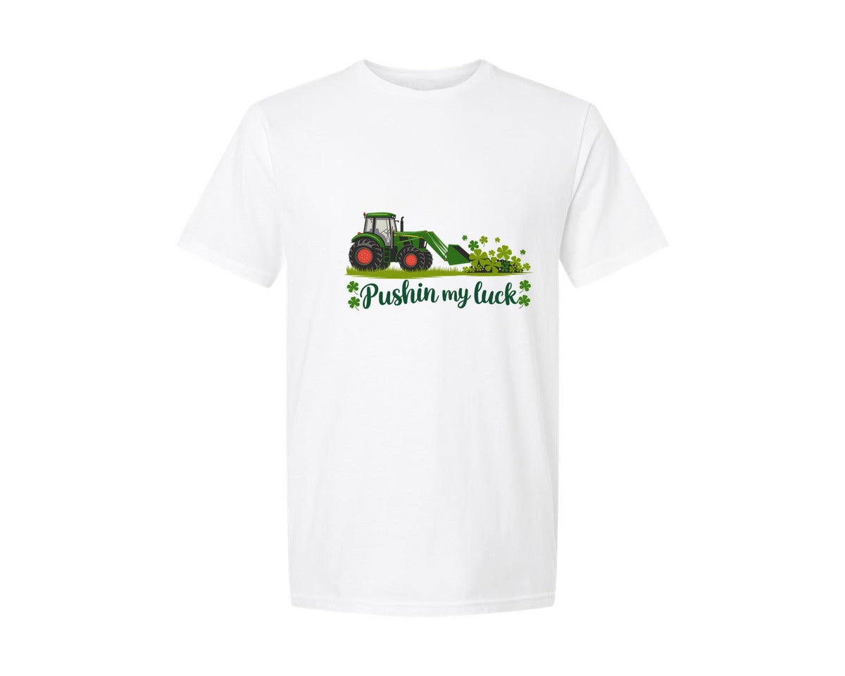 brand:Generic|color:White|Pushin My Luck St Patricks Day 3 Graphic T-Shirt