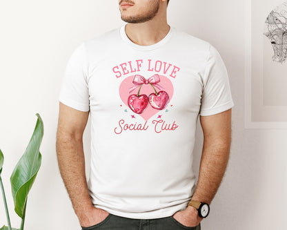 brand:Bella Canvas|color:White|Self Love Social Club Valentine 3 Graphic T-Shirt