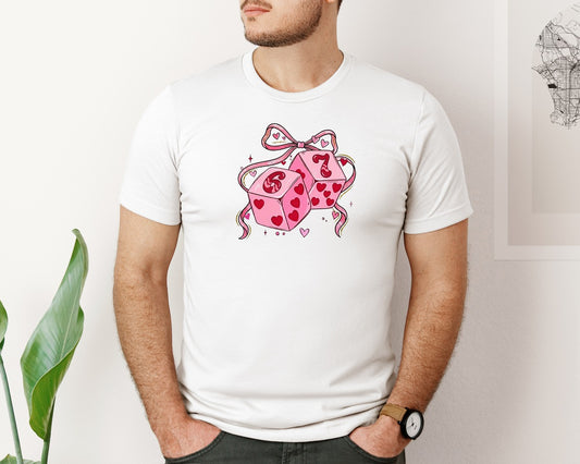 Six Seven 6 7 Viral Meme Valentine Dice Graphic T-Shirt