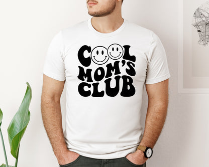brand:Bella Canvas|color:White|Cool Moms Club Wavy 2 Graphic T-Shirt