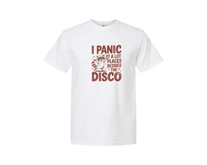 brand:Comfort Colors|color:White|I Panic At Lot Places Besides The Disco 2 Graphic T-Shirt