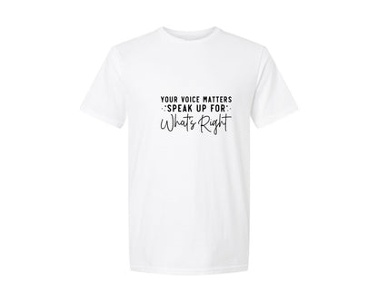 brand:Generic|color:White|Your Voice Matters Speak Up Christi Graphic T-Shirt