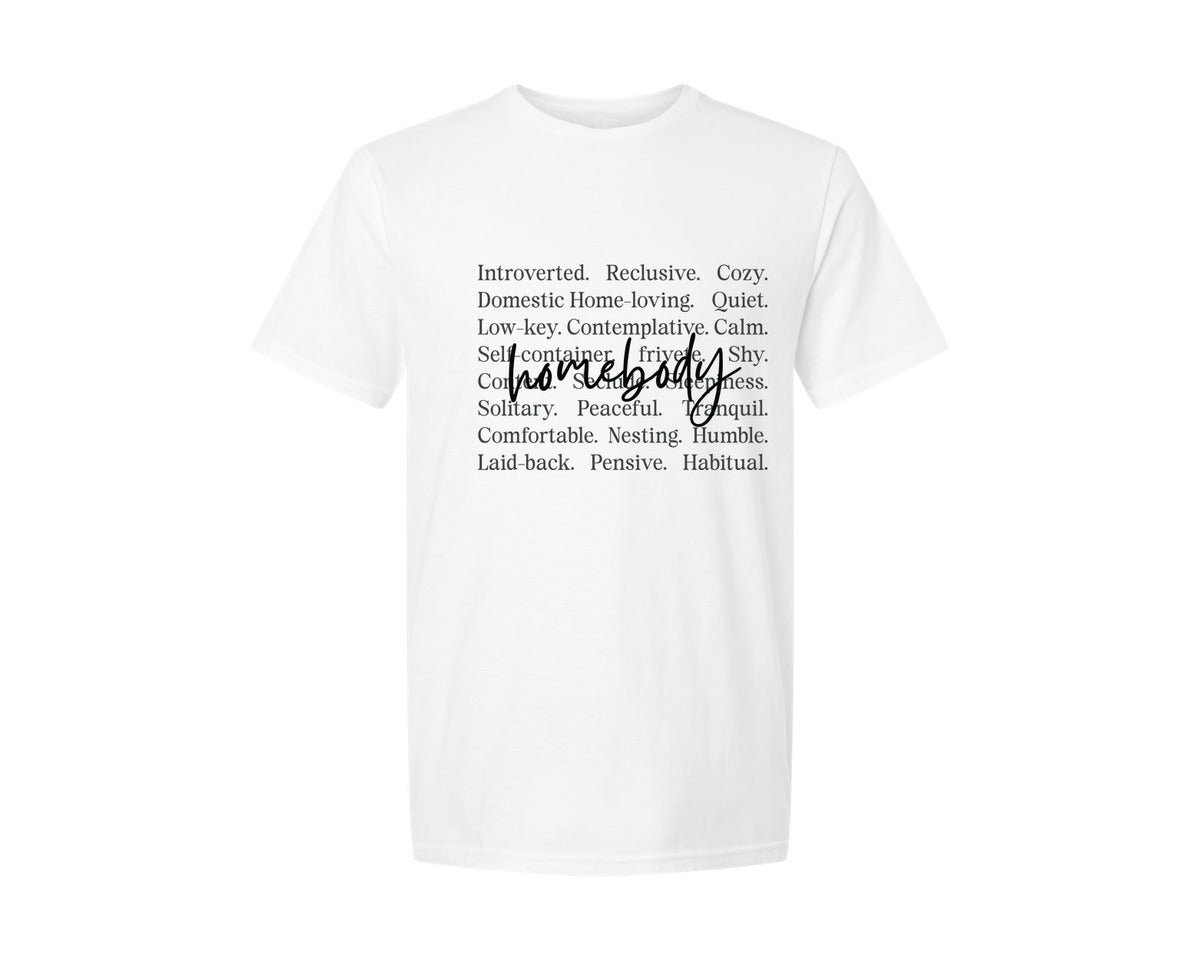 brand:Generic|color:White|Homebody Homebody Words Graphic T-Shirt