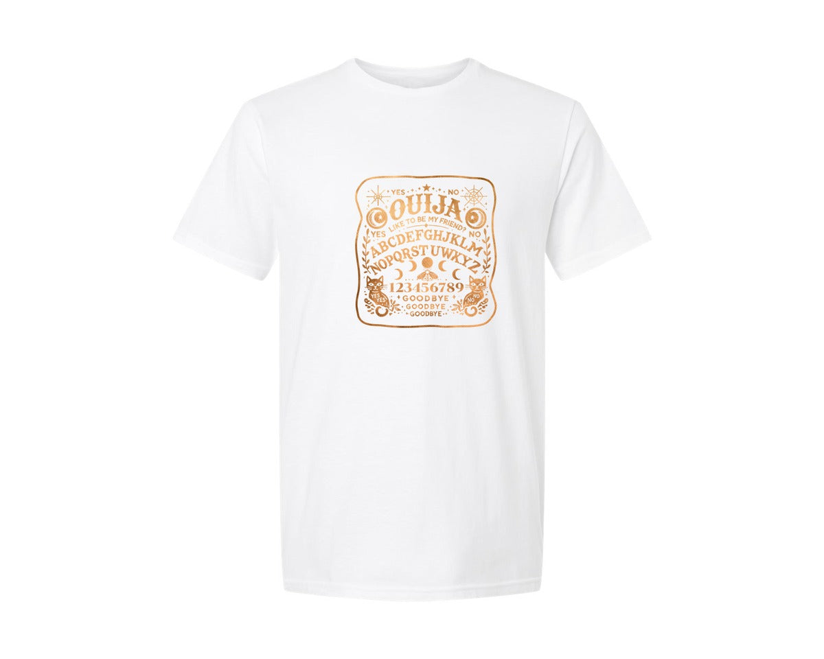 brand:Generic|color:White|Like To Be My Friend Ouija Board Graphic T-Shirt