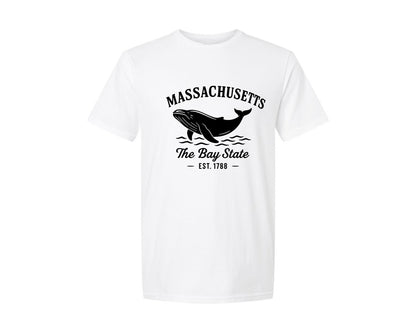 brand:Generic|color:White|Massachusetts The Bay State 2 Graphic T-Shirt