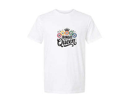 brand:Generic|color:White|Retro Bingo Queen T Shirt Graphic T-Shirt