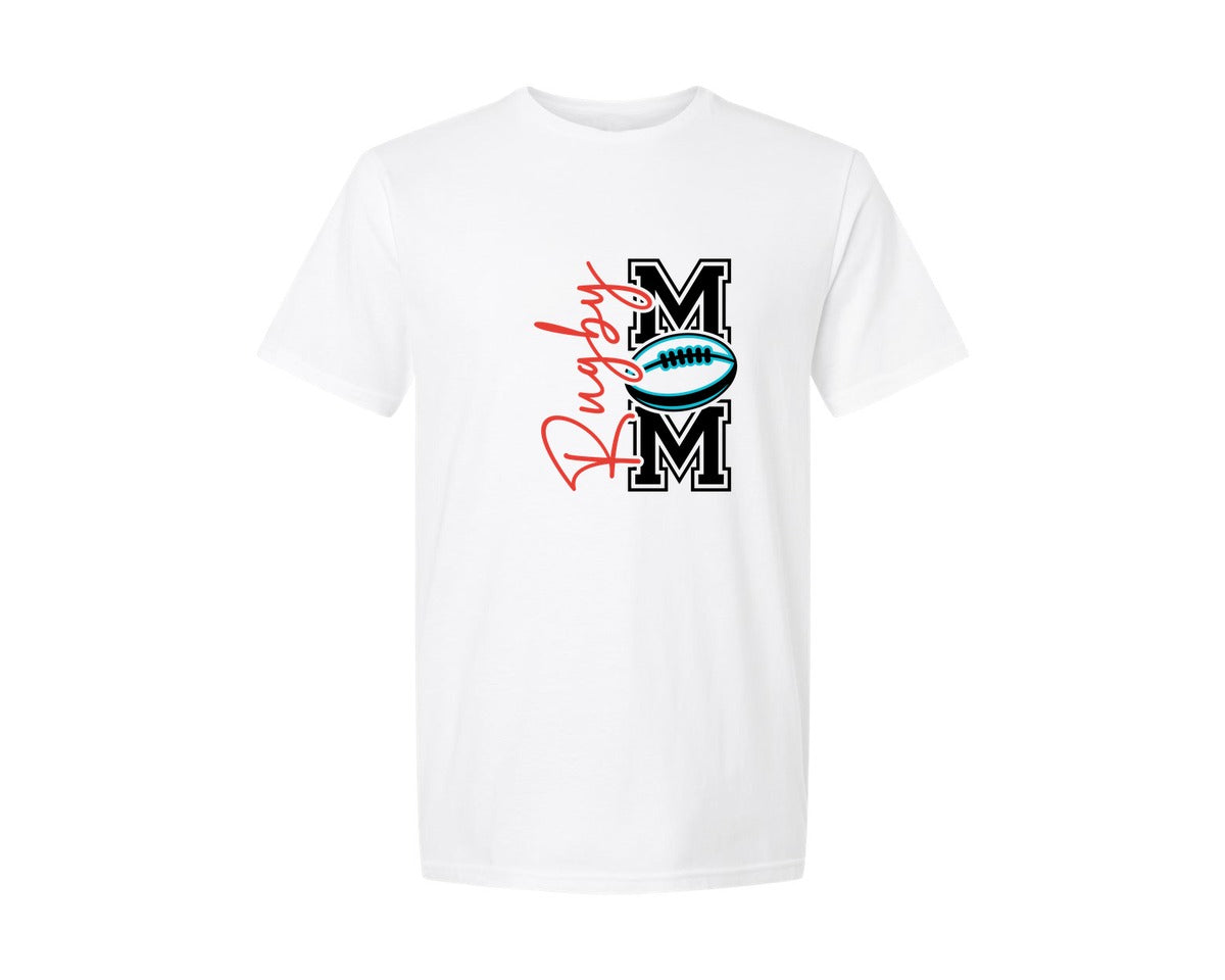 brand:Generic|color:White|Rugby Mom Front Back Shirt Graphic T-Shirt