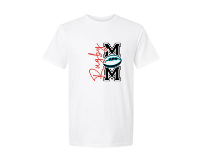 brand:Generic|color:White|Rugby Mom Front Back Shirt Graphic T-Shirt
