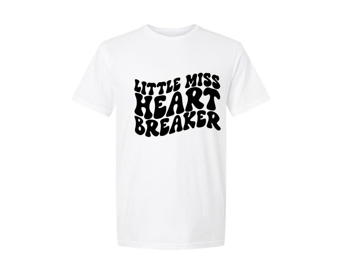 brand:Generic|color:White|Little Miss Heart Breaker 30 Graphic T-Shirt