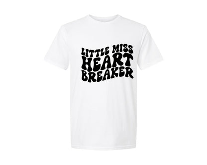 brand:Generic|color:White|Little Miss Heart Breaker 30 Graphic T-Shirt
