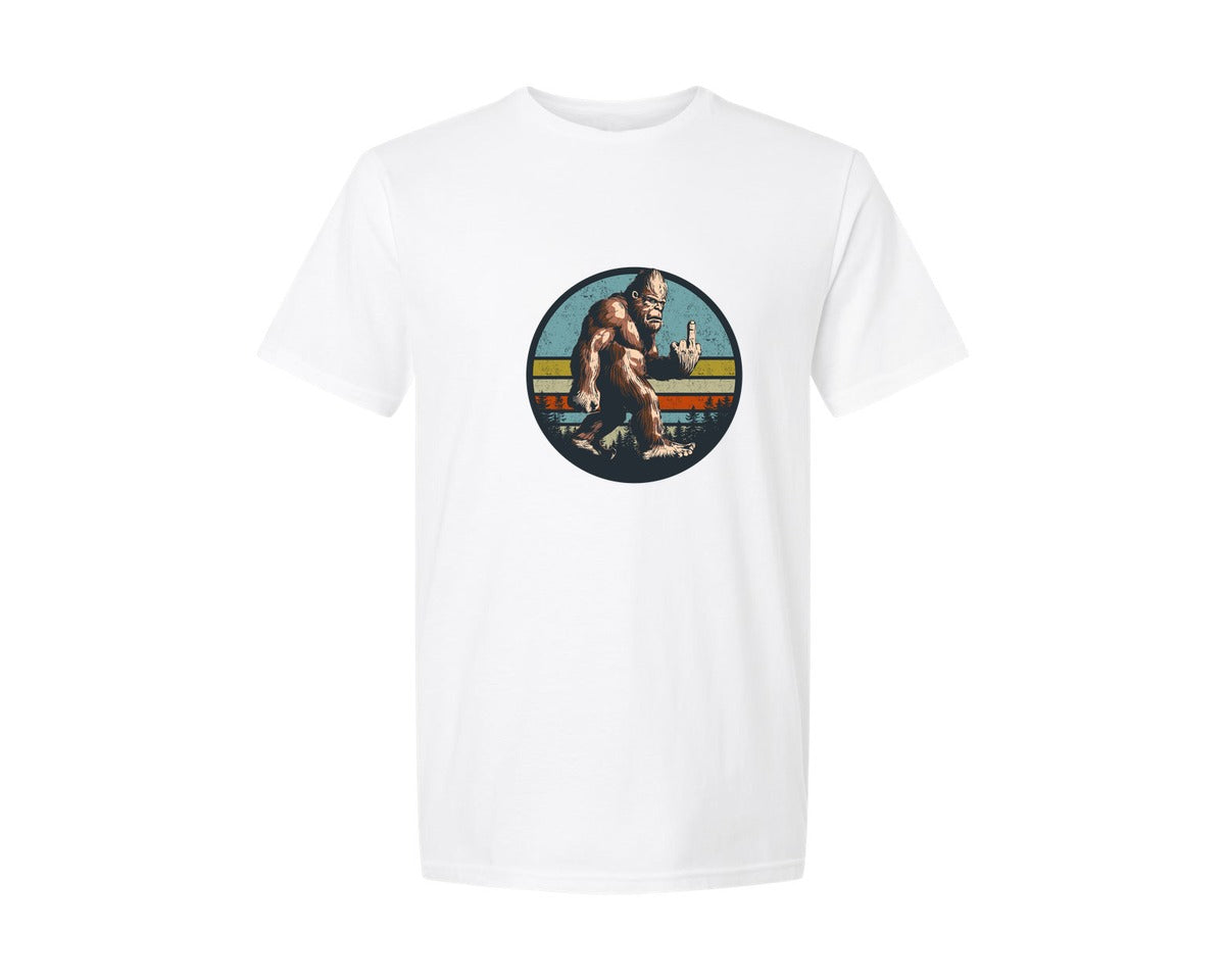 brand:Generic|color:White|Bigfoot Middle Finger Shirt Graphic T-Shirt