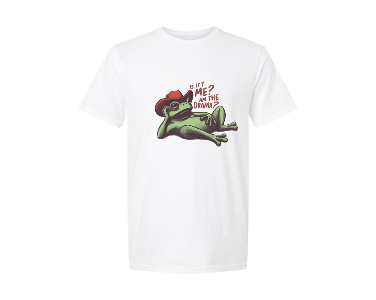brand:Generic|color:White|Drama Frog Funny Cowboy Aesthetic Graphic T-Shirt